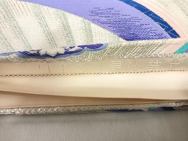 平和屋着物◎六通柄袋帯 唐織 オリエント更紗華文 銀糸 正絹 逸品 AABF4881yx