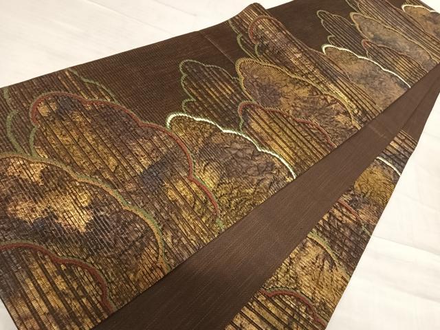 平和屋着物◎六通柄袋帯 雲重ね文 正絹 逸品 AABF4905yx