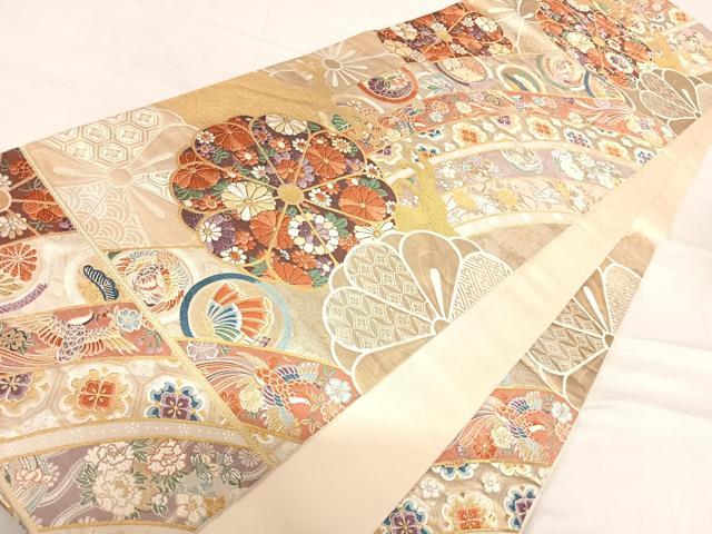 平和屋着物◎六通柄袋帯 唐織 能衣王華文 金銀糸 正絹 逸品 AABF4917yx
