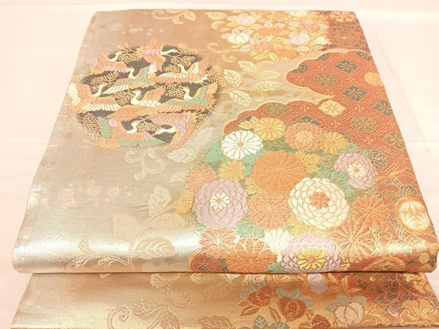 平和屋着物◎六通柄袋帯 太子円雅 金糸 正絹 逸品 AABF4932yx
