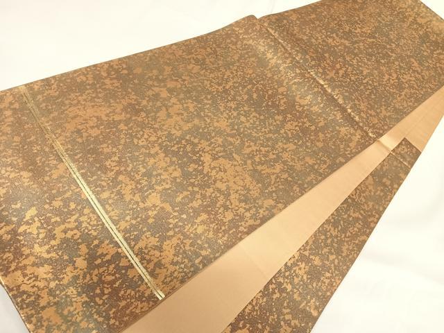 平和屋着物◎六通柄袋帯 千歳緑 引箔 正絹 逸品 AABF4964yx