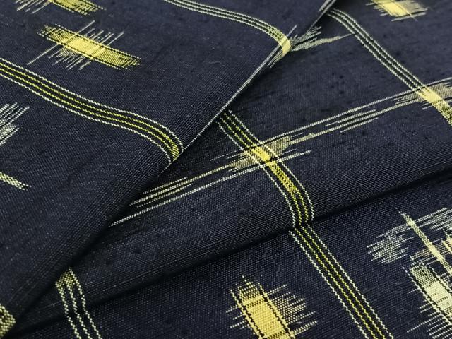 平和屋着物▽上質な紬 単衣 遠州椿文 正絹 逸品 AABF5009jh