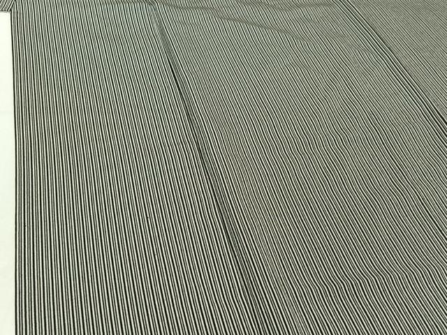 平和屋着物▽上質な小紋 単衣 縞 正絹 逸品 AABF5015jh