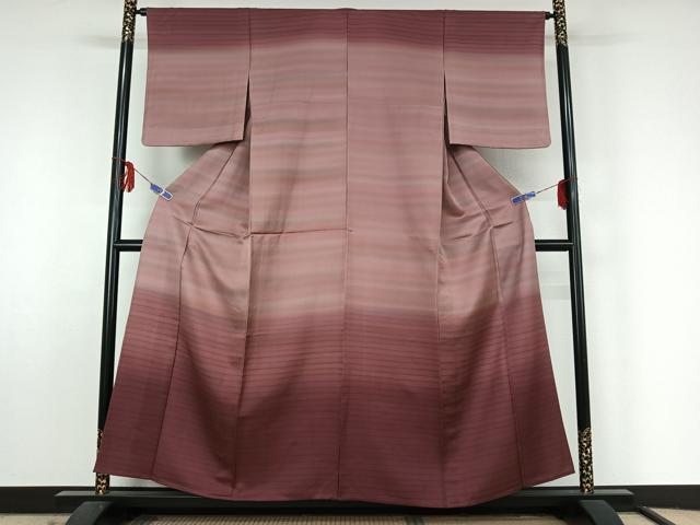 平和屋着物▽訪問着 単衣 霞文 暈し染め 正絹 逸品 AABF5021jh