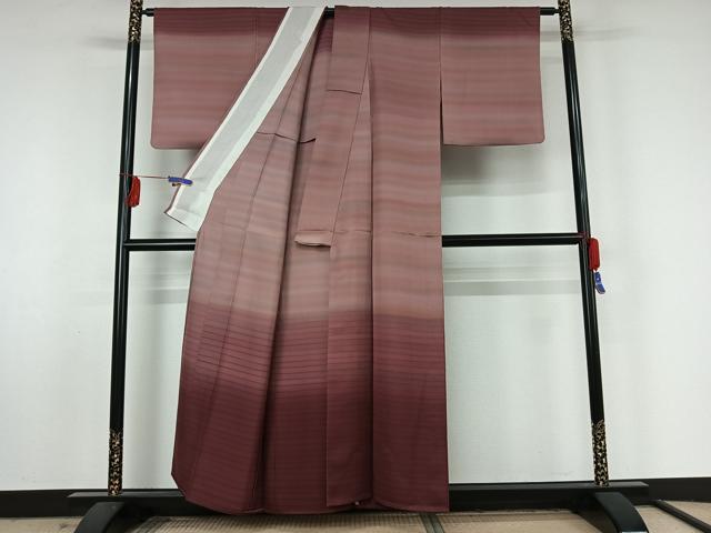 平和屋着物▽訪問着 単衣 霞文 暈し染め 正絹 逸品 AABF5021jh