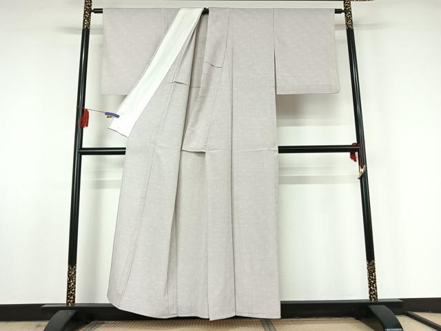 平和屋着物▽本塩沢 やまだ織 単衣 雪の中のきれ 証紙付き 正絹 逸品 AABF5024jh