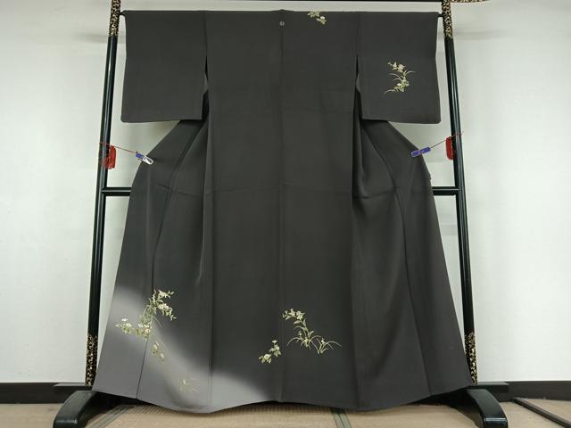 平和屋着物▽訪問着 単衣 草花文 暈し染め 正絹 逸品 AABF5025jh