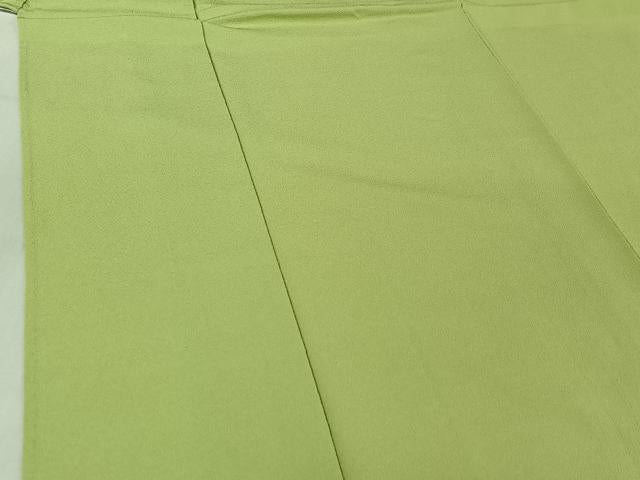 平和屋着物▽色無地 単衣 若菜色 洗える着物 AABF5029jh