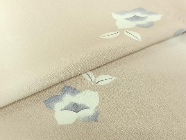 平和屋着物▽小紋 単衣 草花文 暈し染め 洗える着物 AABF5033jh