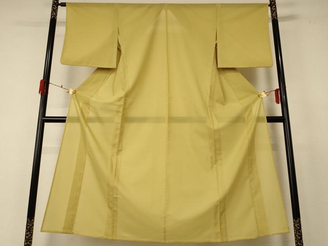 平和屋着物*夏物 色無地 絽 芥子色 洗える着物 AABF5048jd