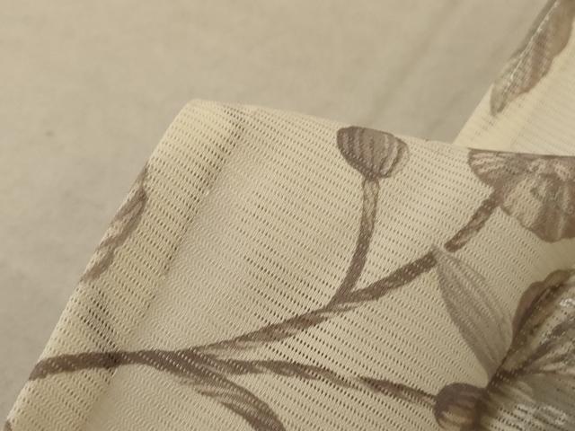 平和屋着物*夏物 小紋 絽 草花文 銀彩 正絹 逸品 AABF5057jd