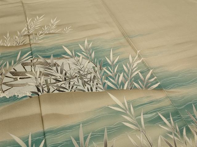 平和屋着物*夏物 色留袖 絽 風景文 銀彩 洗える着物 AABF5063jd