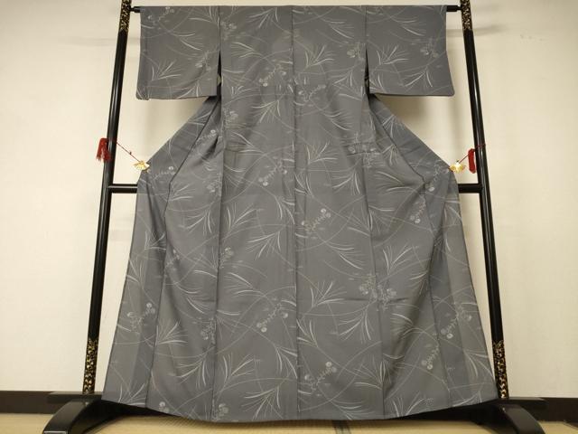 平和屋着物*夏物 洗える最高級着物 <英>はなぶさ謹製 小紋 紗 草花文 洗える着物 AABF5079jd