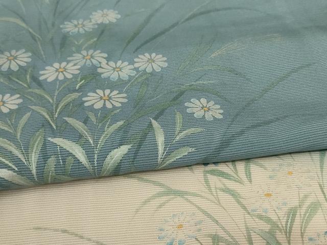 平和屋着物*夏物 訪問着 絽 手描き 草花文 暈し染め 正絹 逸品 AABF5088jd