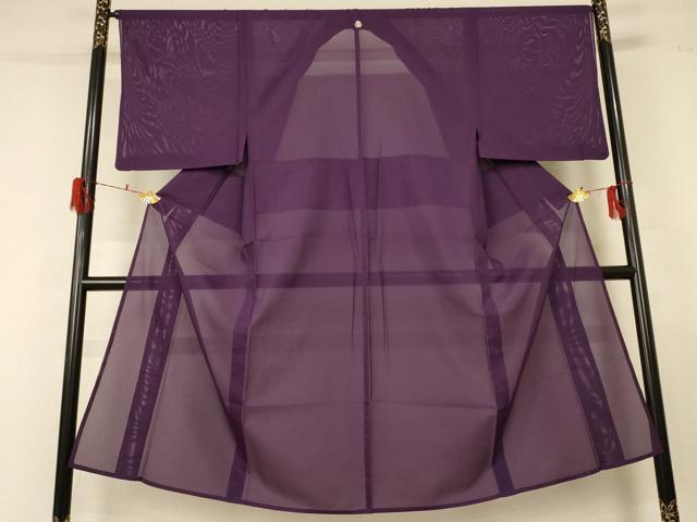 平和屋着物*夏物 男性 色無地 絽 似せ紫色 正絹 逸品 AABF5096jd