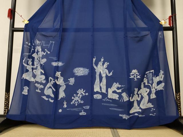 平和屋着物*夏物 訪問着 絽 ろうけつ染め 人物文 正絹 逸品 AABF5104jd