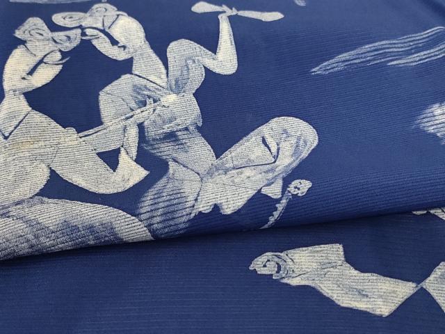 平和屋着物*夏物 訪問着 絽 ろうけつ染め 人物文 正絹 逸品 AABF5104jd