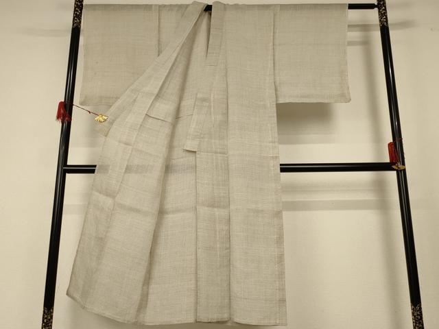 平和屋着物*夏物 男性 石川県指定無形文化財 能登上布 本麻手織上布 100亀甲 総詰め 麻 逸品 AABF5109jd