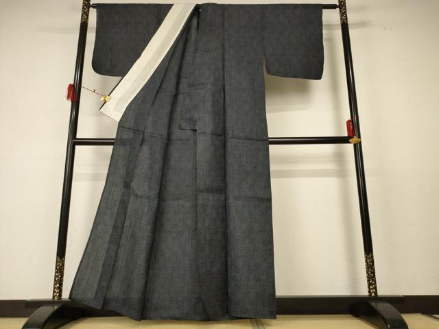 平和屋着物*夏物 重要無形文化財 本場宮古上布 幾何学文様 苧麻 逸品 AABF5110jd