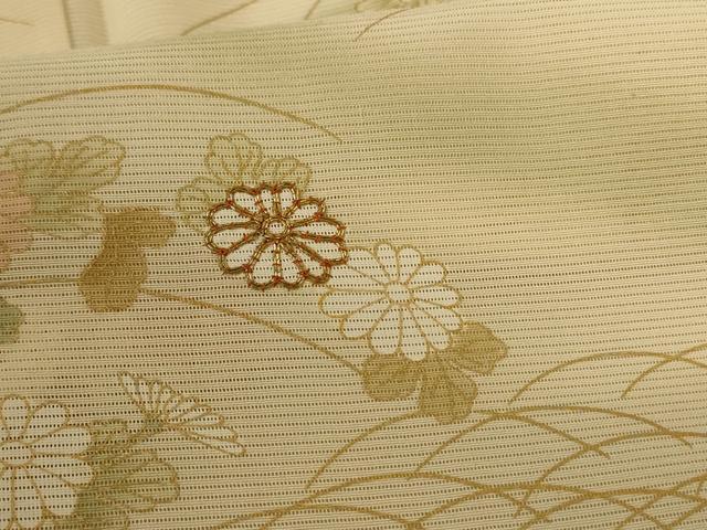 平和屋着物*夏物 訪問着 絽 駒刺繍 草花文 金彩 正絹 逸品 AABF5111jd
