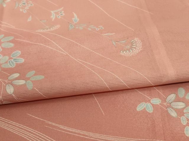 平和屋着物*夏物 訪問着 絽 流水花文 暈し染め 洗える着物 AABF5116jd