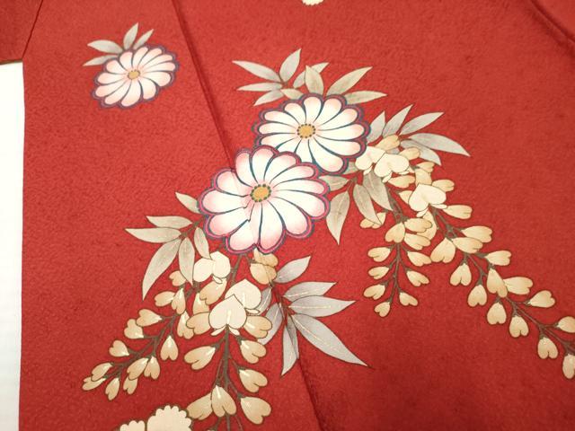 平和屋着物●豪華振袖 舞花文 暈し染め 金彩 正絹 逸品 AABF5128cs