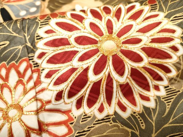 平和屋着物●豪華振袖 駒刺繍 吉祥花蝶文 暈し染め 正絹 逸品 AABF5134cs