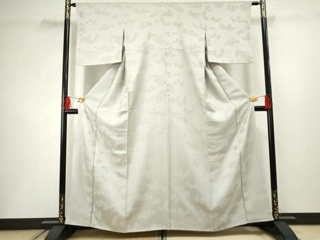 平和屋着物●お召 草花地紋 霞色 小田急百貨店扱い 正絹 逸品 AABF5141cs