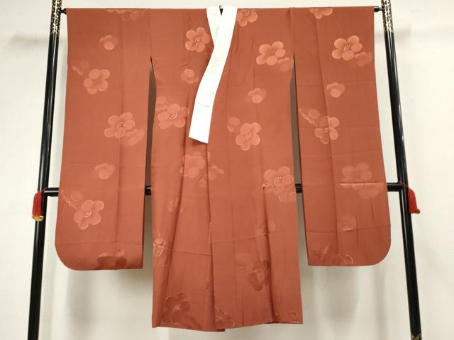 平和屋着物●振袖用長襦袢 無双仕立て 舞花地紋 金彩 半衿刺繍 正絹 逸品 AABF5158cs