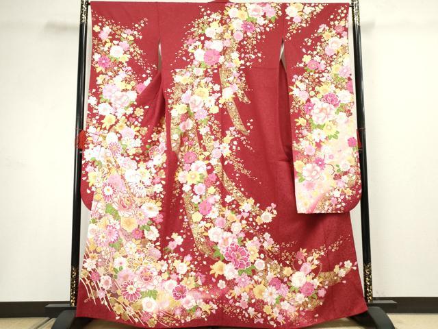 平和屋着物●豪華振袖 蔓帯花毬文 暈し染め 金銀糸 金彩 銀通し地 正絹 逸品 AABF5160cs