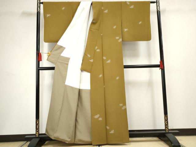 平和屋着物●彫士 矢田昇 染士 西宮伊智郎 小紋 みの亀 鶴 正絹 逸品 AABF5163cs