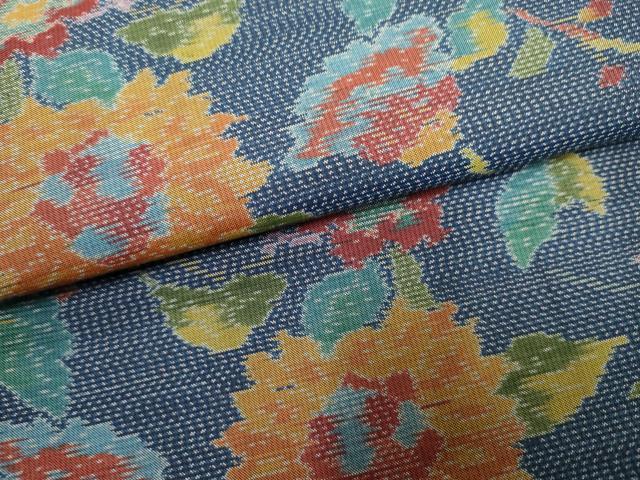 平和屋着物●本場大島紬 更紗枝花文 正絹 逸品 未使用 AABF5191cs