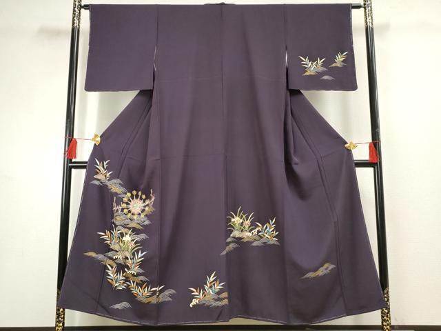 平和屋着物●訪問着 友禅 槌車文 金糸 金彩 正絹 逸品 未使用 AABF5199cs