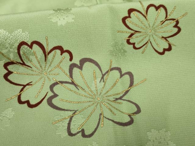 平和屋着物●長襦袢 無双仕立て 舞花文 金彩 正絹 逸品 AABF5206cs