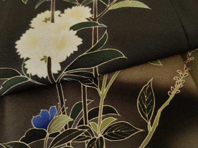 平和屋着物●訪問着 草花文 暈し染め 金彩 正絹 逸品 AABF5209cs