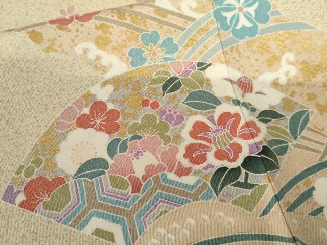 平和屋着物●訪問着 地紙吉祥花文 暈し染め 金彩 正絹 逸品 未使用 AABF5224cs