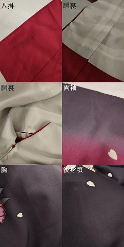 平和屋着物●豪華振袖 駒刺繍 流水花文 暈し染め 金彩 ロング丈 正絹 逸品 AABF5263cs