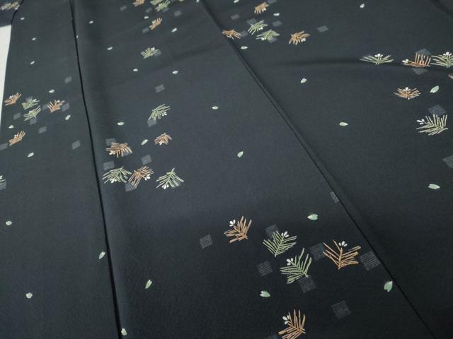 平和屋着物●上質な小紋 手描き 松 正絹 逸品 AABF5264cs