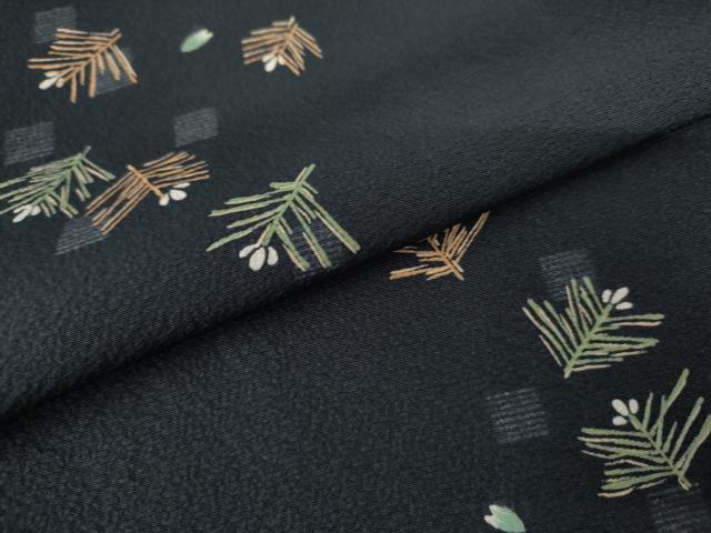 平和屋着物●上質な小紋 手描き 松 正絹 逸品 AABF5264cs