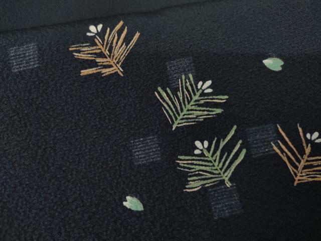 平和屋着物●上質な小紋 手描き 松 正絹 逸品 AABF5264cs