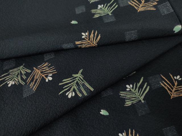 平和屋着物●上質な小紋 手描き 松 正絹 逸品 AABF5264cs