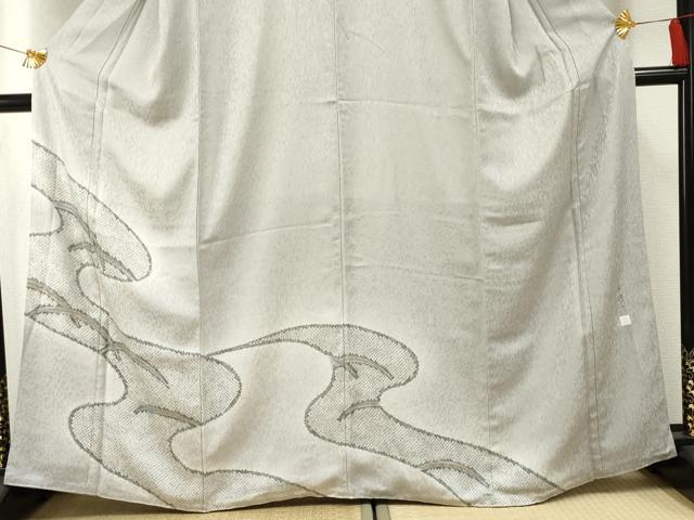 平和屋着物●染色作家 林淳一 訪問着 鹿の子流水文 暈し染め 金糸 金彩 正絹 逸品 AABF5267cs