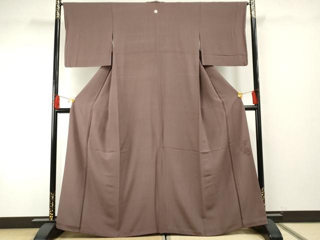 平和屋着物●上質な色無地 葡萄鼠色 正絹 逸品 AABF5269cs