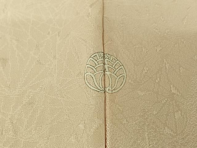 平和屋着物▽上質な色無地 単衣 風景花地紋 灰桜色 正絹 逸品 AABF5293jh