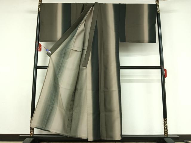 平和屋着物▽男性 小紋 単衣 間道 暈し染め キングサイズ 洗える着物 AABF5306jh