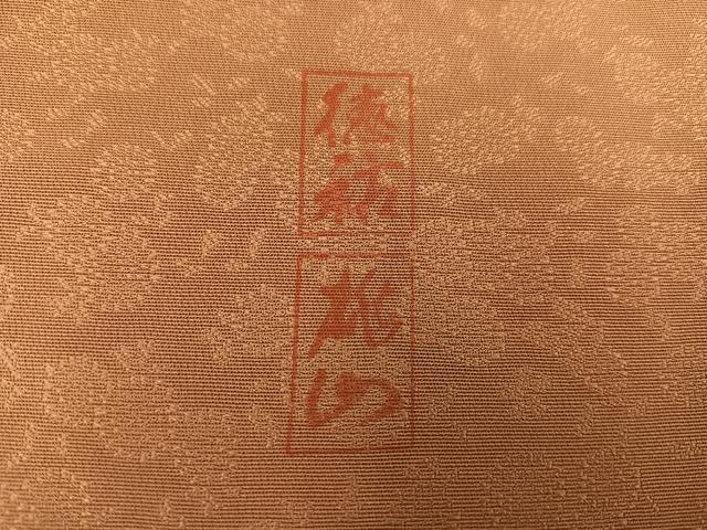 平和屋着物●上質な色無地 作家物 徳祐 草花地紋 駱駝色 正絹 逸品 未使用 AABF5323ph