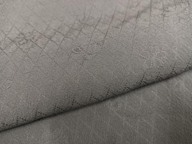 平和屋着物●上質な色無地 草花地紋 薄墨色 正絹 逸品 未使用 AABF5338ph