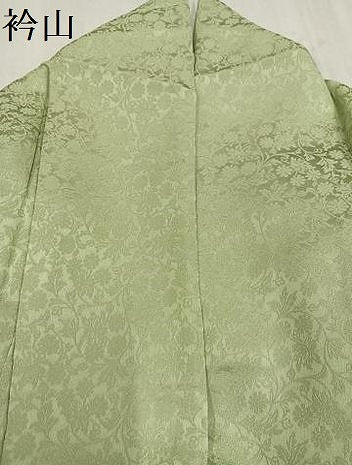 平和屋着物●無地絵羽訪問着 草花地紋 色無地 若菜色 正絹 逸品 AABF5344ph