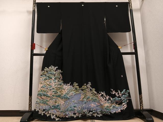 平和屋着物●豪華黒留袖 作家物 松竹梅 正絹 逸品 未使用 AABF5351ph