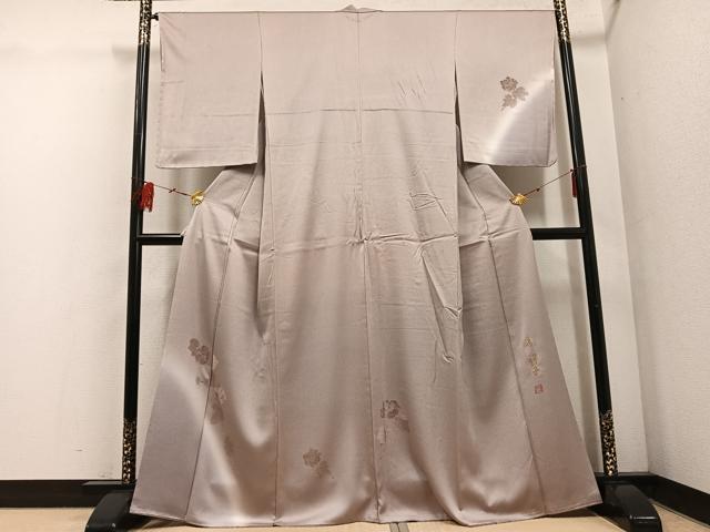 平和屋着物●訪問着 作家物 輪奈ビロード 草花文 暈し染め 正絹 逸品 AABF5356ph